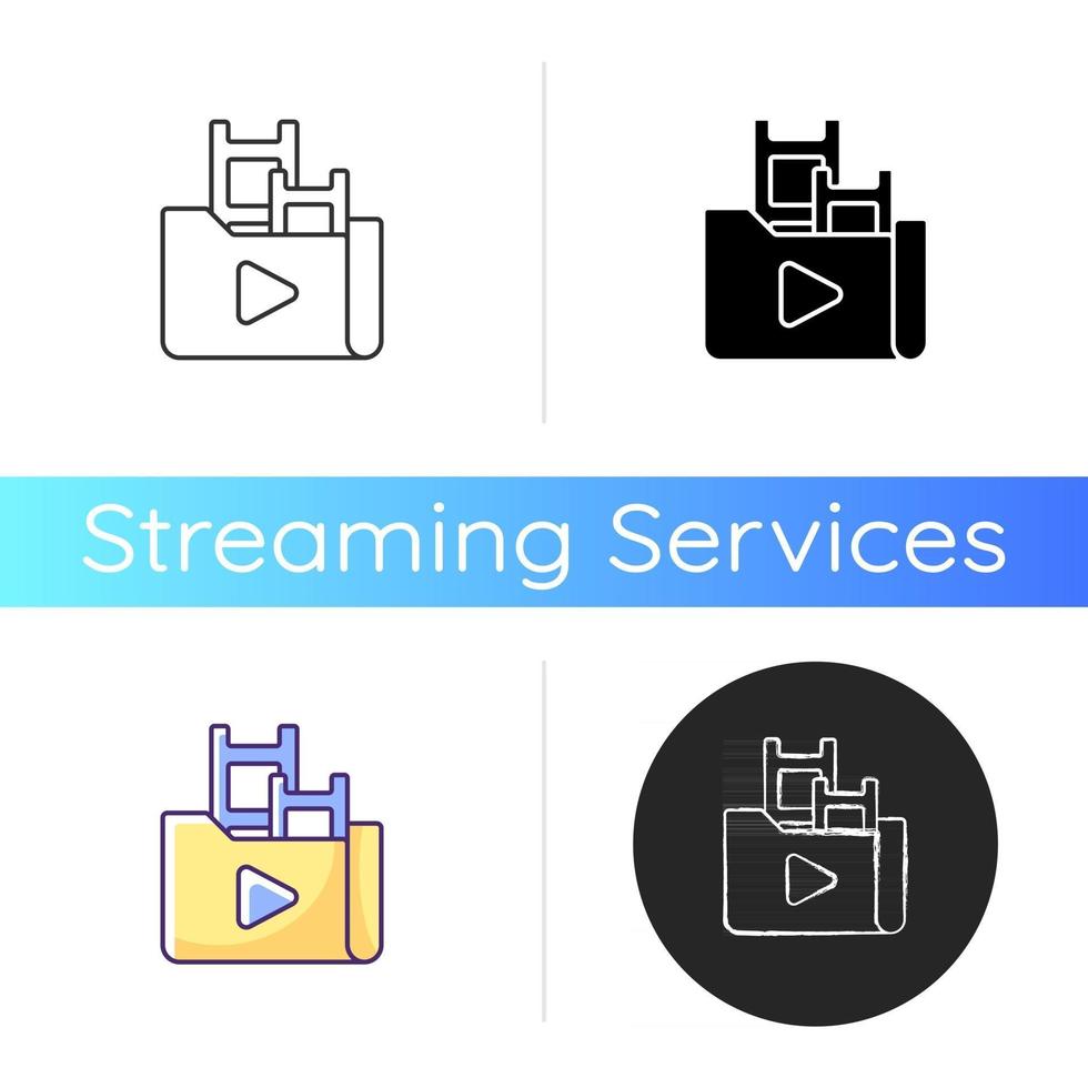 ícone de biblioteca de serviço de streaming vetor