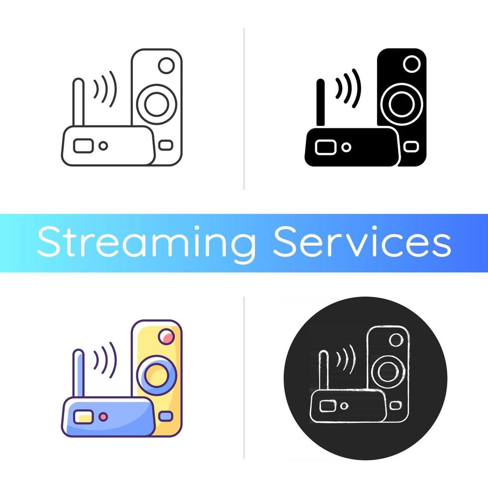 ícone de dispositivo de streaming de mídia vetor