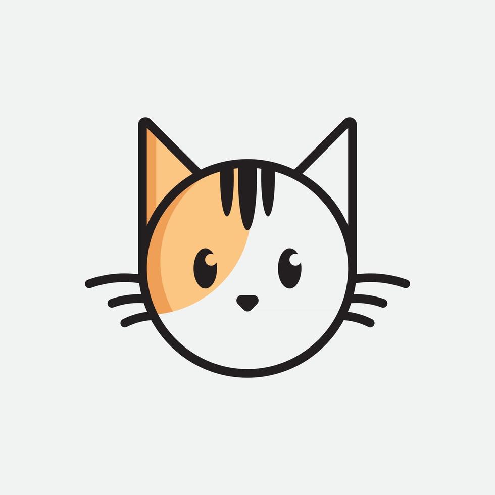 cabeça de gato fofa logotipo dos desenhos animados cabeça de gato boa para produtos relacionados a cuidados com gatos vetor