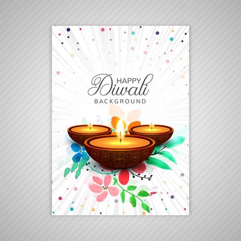 Ornamental elegante diwali cartão brochura modelo vector