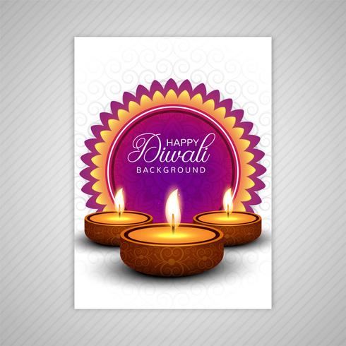 Design de modelo de cartão de diwali decorativo vetor