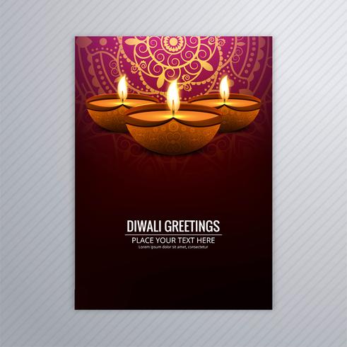 Feliz diwali colorido folheto modelo vector