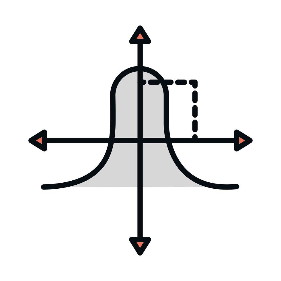 linha de gráfico de matemática educação escola ciência trigonometria e ícone de estilo de preenchimento vetor