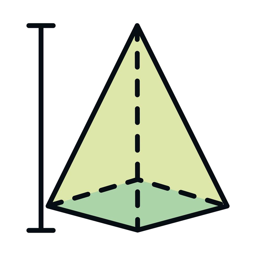 matemática educação escola ciência pirâmide figura linha geométrica e ícone de estilo de preenchimento vetor