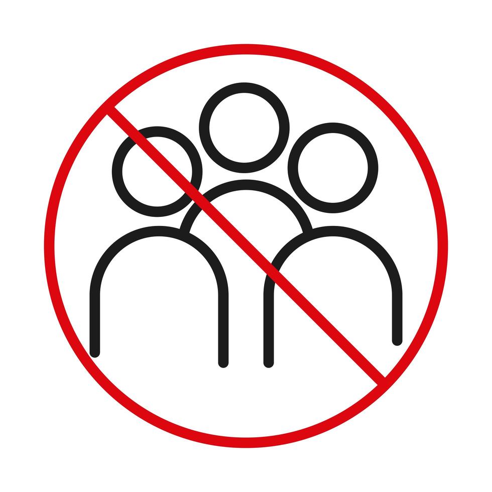 proibida reunião social linha ícone estilo bicolor desenho vetorial vetor