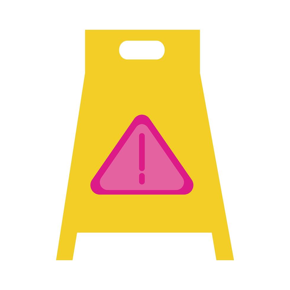 ícone de estilo plano de sinal de advertência de piso vetor