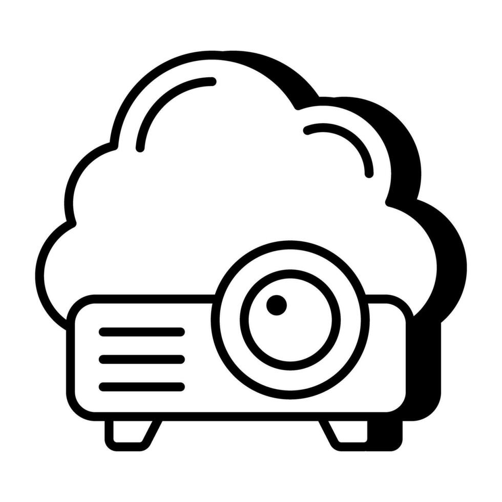 editável Projeto ícone do nuvem projetor vetor