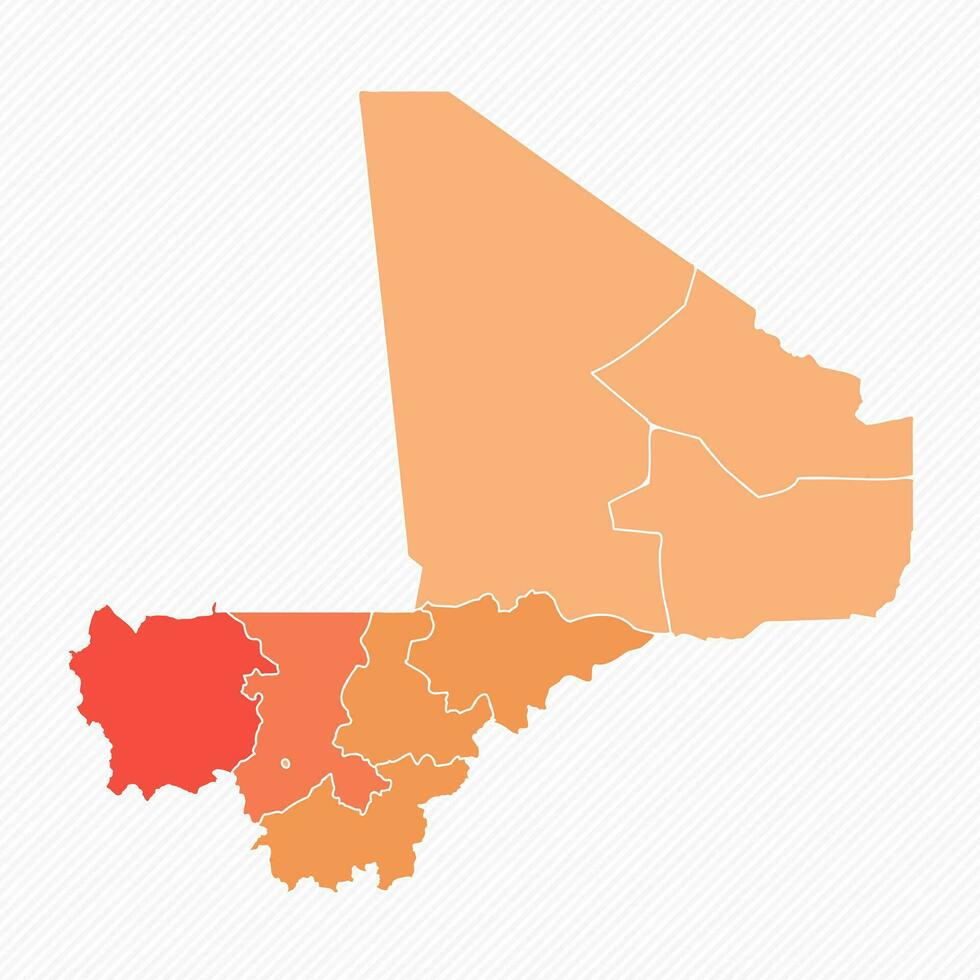 colorida mali dividido mapa ilustração vetor