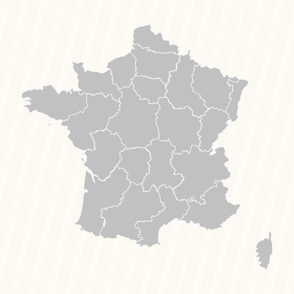 detalhado mapa do França com estados e cidades vetor