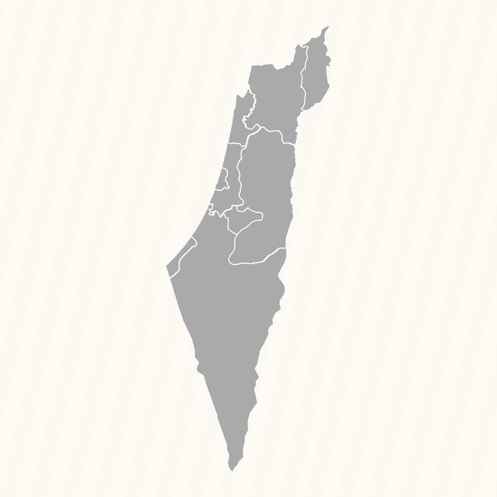 detalhado mapa do Israel com estados e cidades vetor