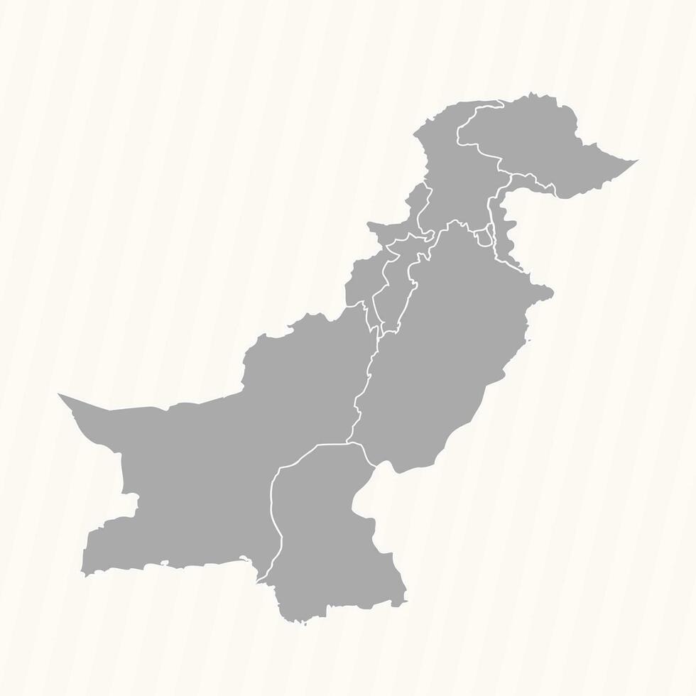 detalhado mapa do Paquistão com estados e cidades vetor