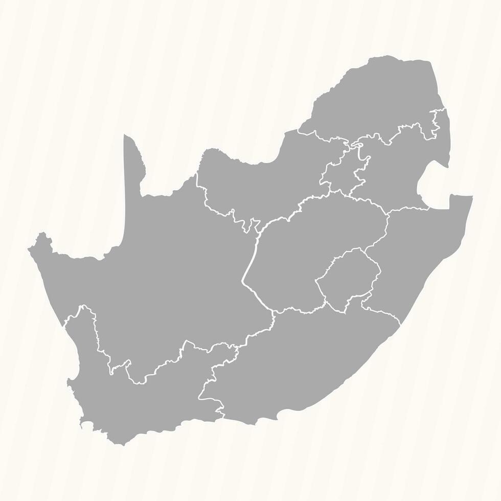 detalhado mapa do sul África com estados e cidades vetor