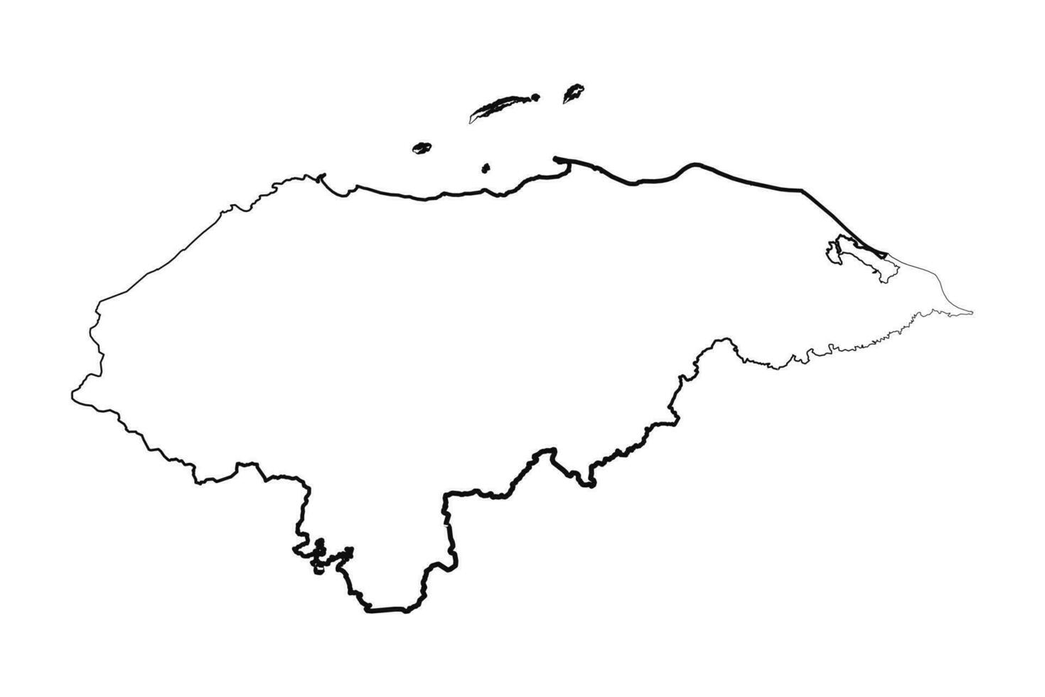 mão desenhado forrado Honduras simples mapa desenhando vetor