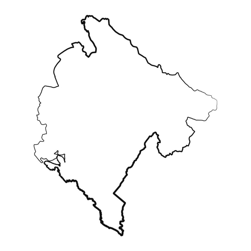 mão desenhado forrado Montenegro simples mapa desenhando vetor