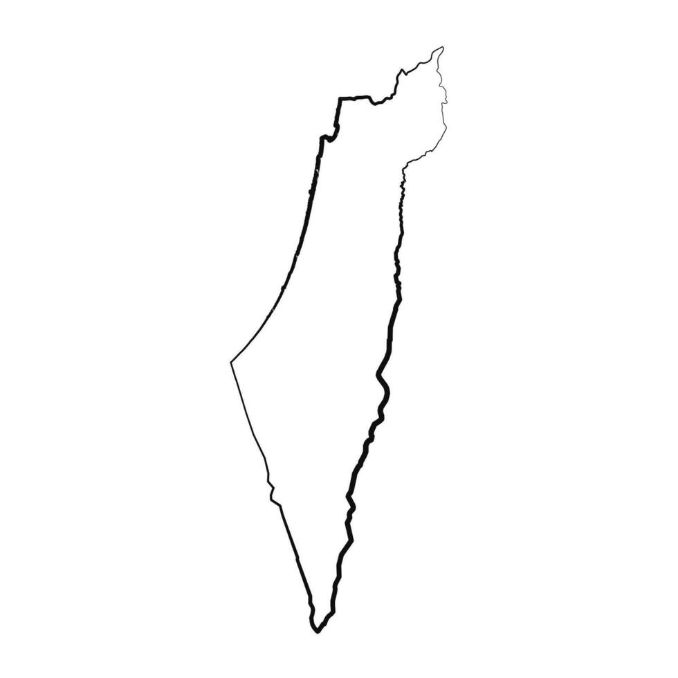 mão desenhado forrado Palestina simples mapa desenhando vetor