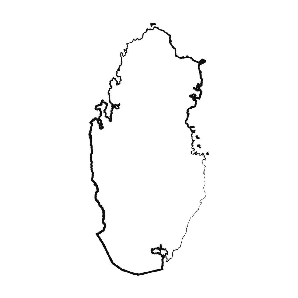 mão desenhado forrado Catar simples mapa desenhando vetor