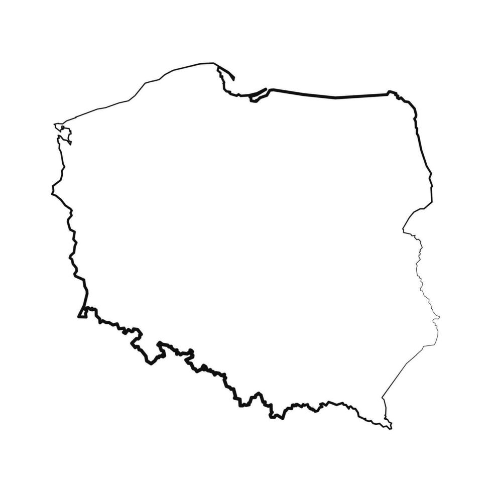 mão desenhado forrado Polônia simples mapa desenhando vetor