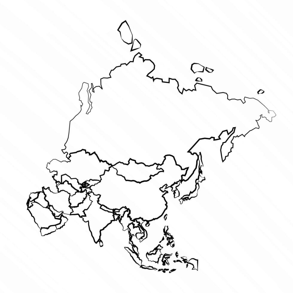 mão desenhado Ásia mapa ilustração vetor