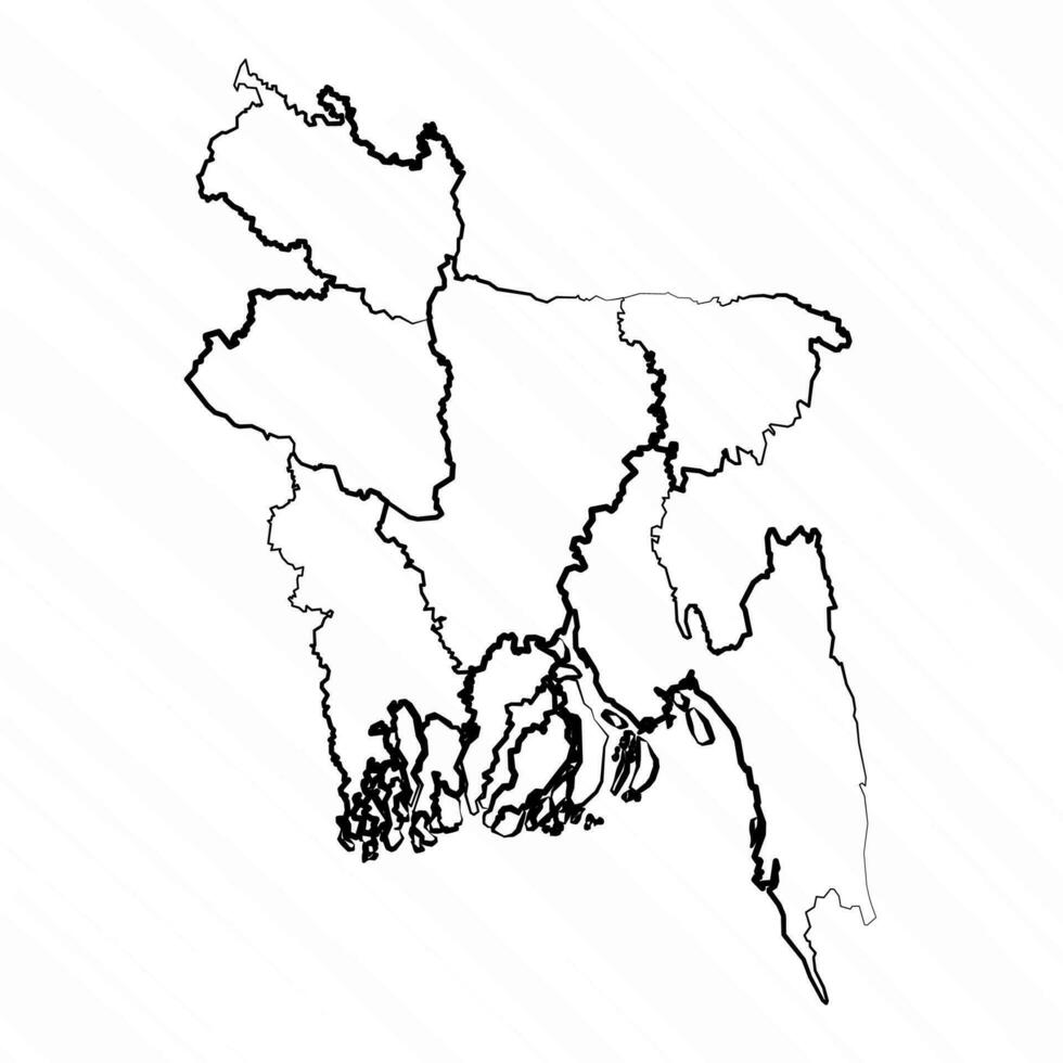 mão desenhado Bangladesh mapa ilustração vetor