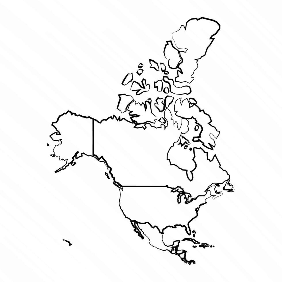 mão desenhado norte América sem Groenlândia vetor