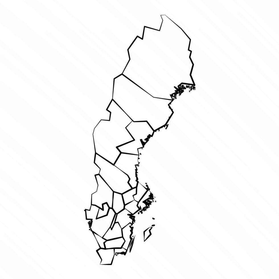 mão desenhado Suécia mapa ilustração vetor