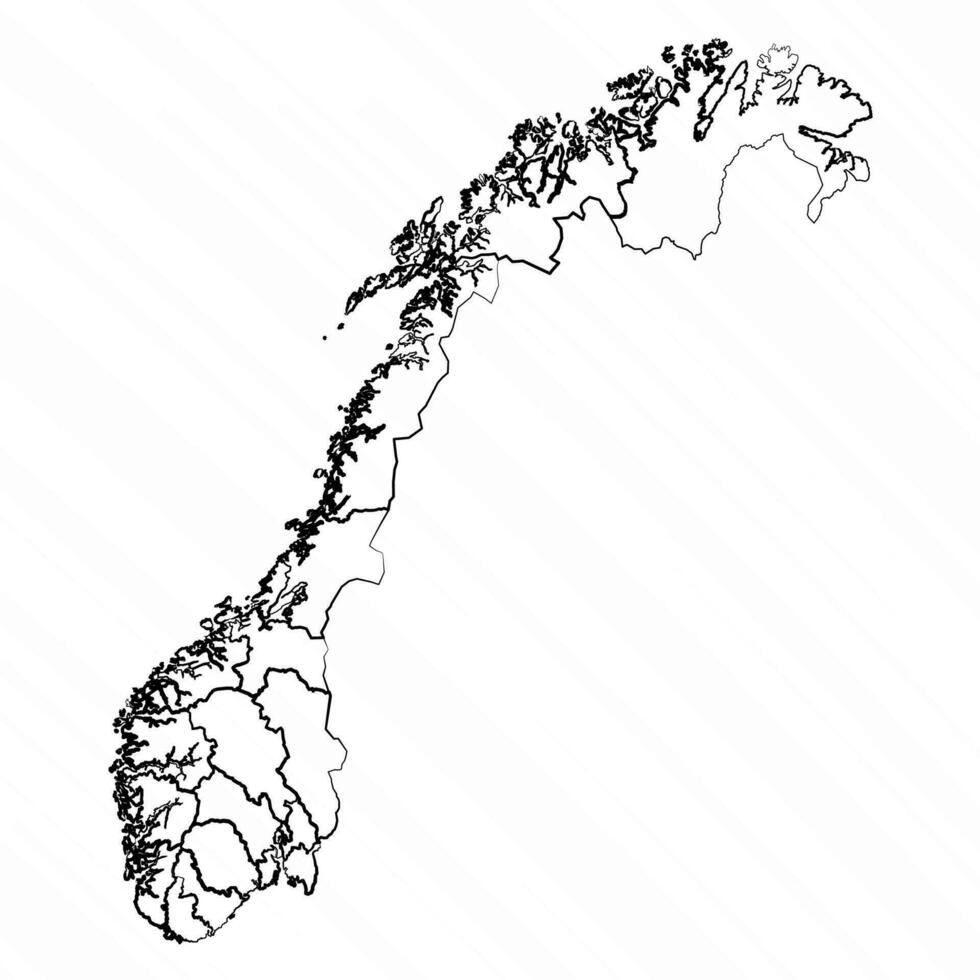 mão desenhado Noruega mapa ilustração vetor