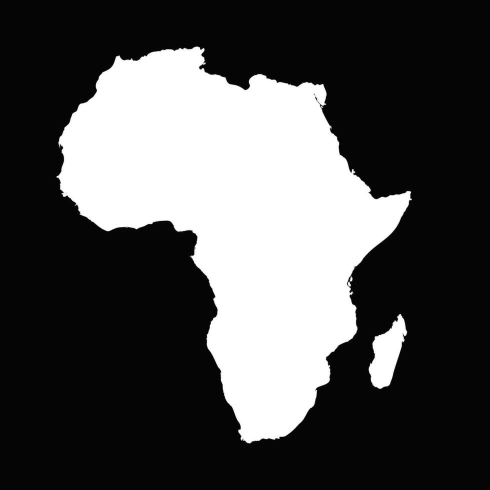 simples África mapa isolado em Preto fundo vetor