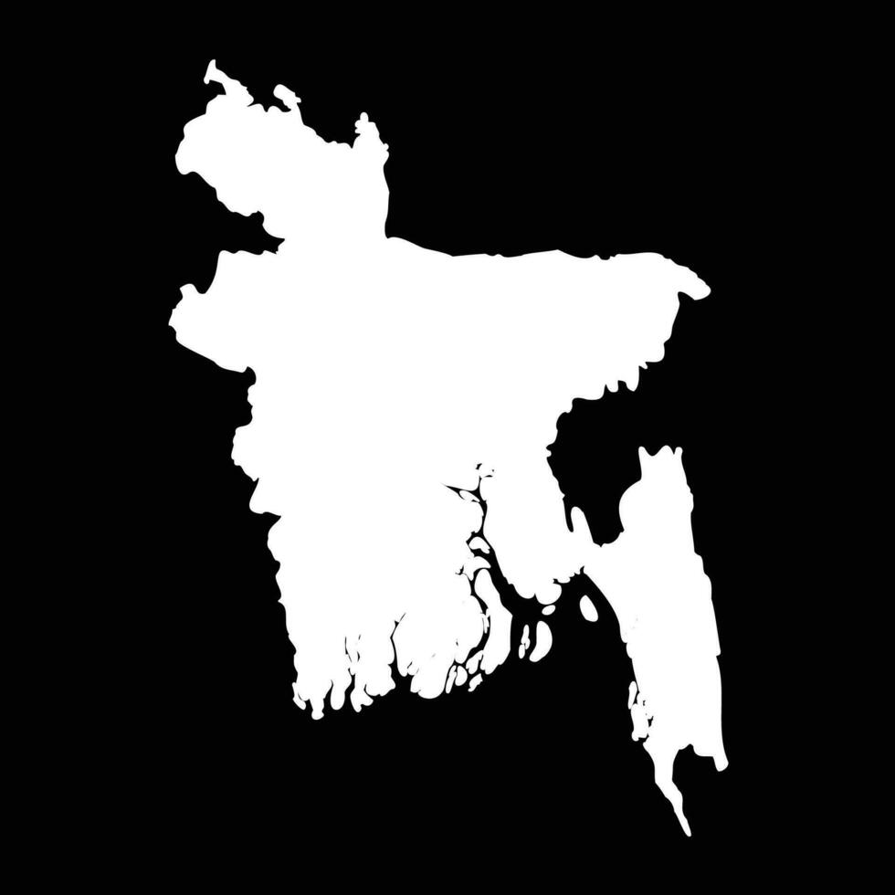 simples Bangladesh mapa isolado em Preto fundo vetor