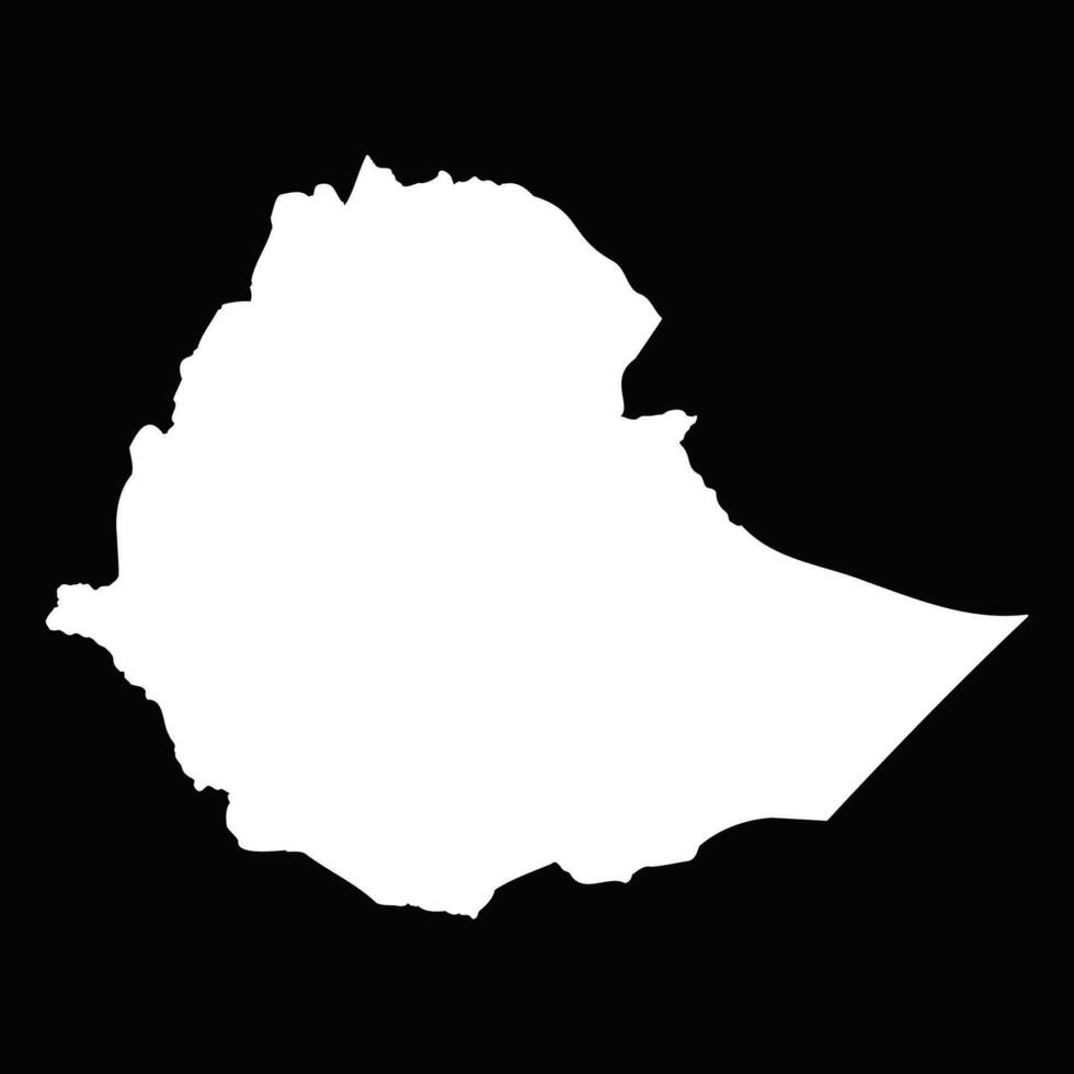simples Etiópia mapa isolado em Preto fundo vetor