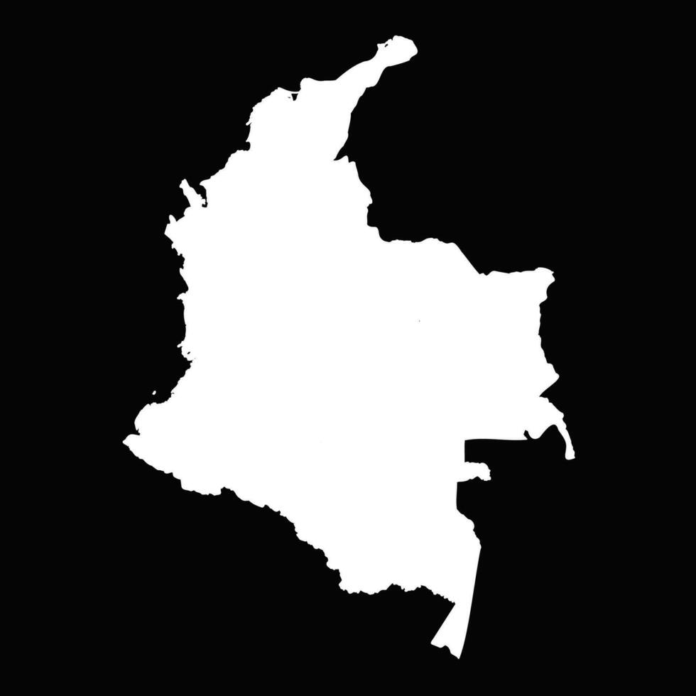 simples Colômbia mapa isolado em Preto fundo vetor