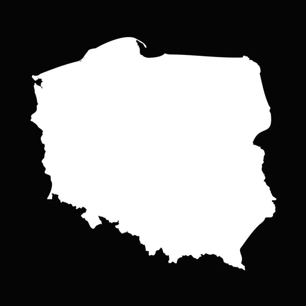 simples Polônia mapa isolado em Preto fundo vetor