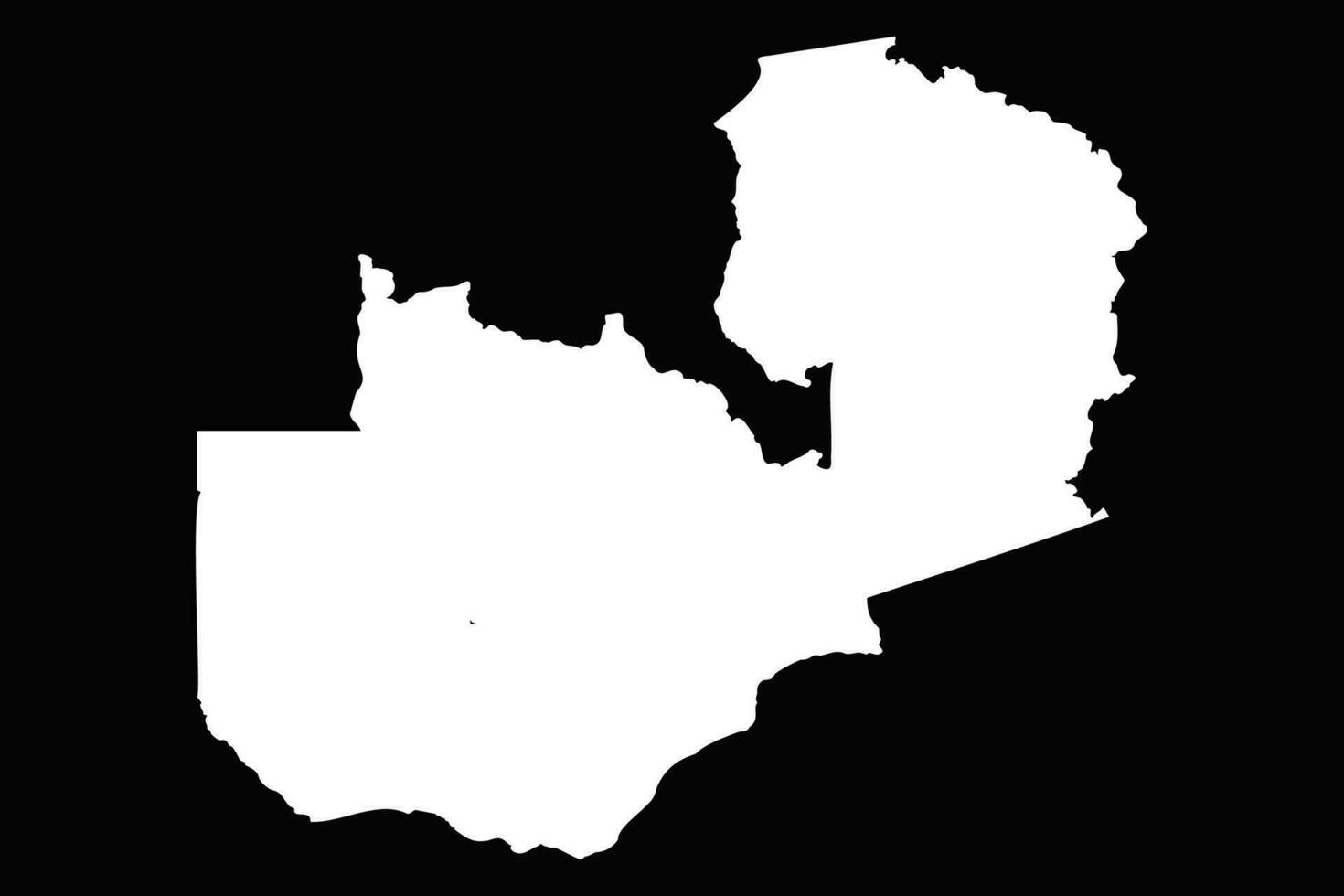 simples Zâmbia mapa isolado em Preto fundo vetor