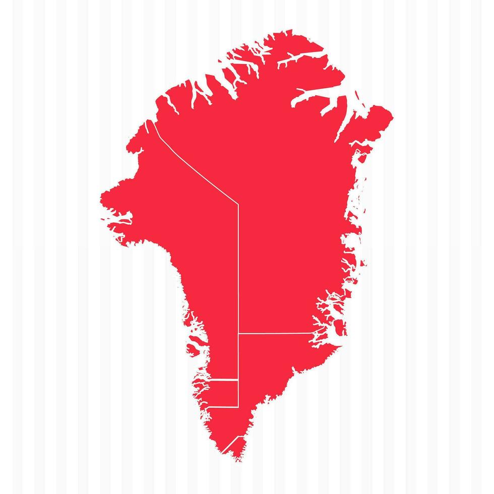 estados mapa do Groenlândia com detalhado fronteiras vetor