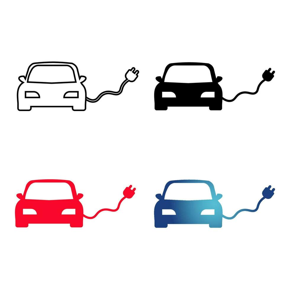 abstrato elétrico eco carro silhueta ilustração vetor
