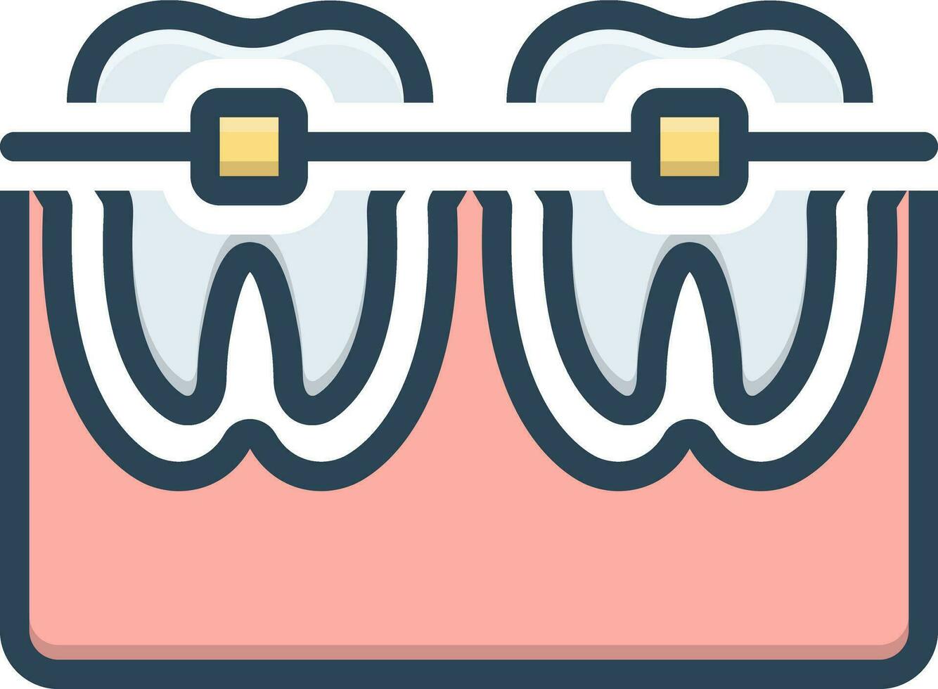 cor ícone para dente com suspensórios vetor