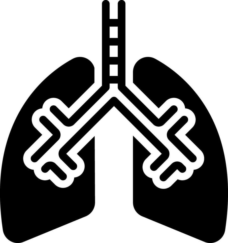 sólido ícone para pulmão vetor