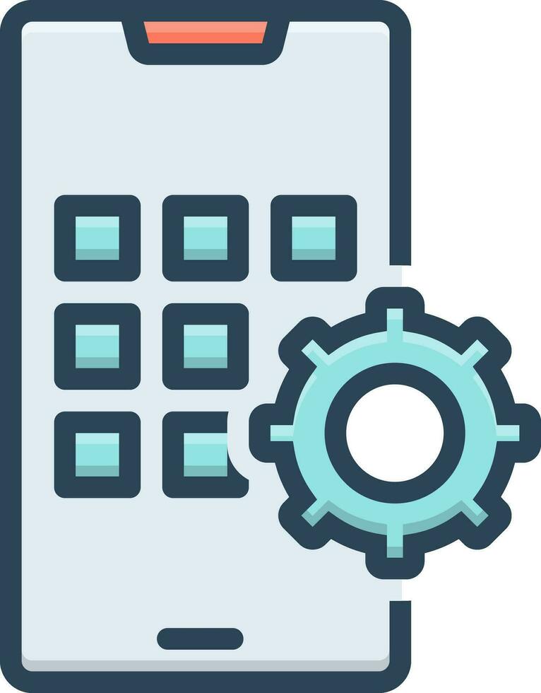 cor ícone para apps desenvolve vetor