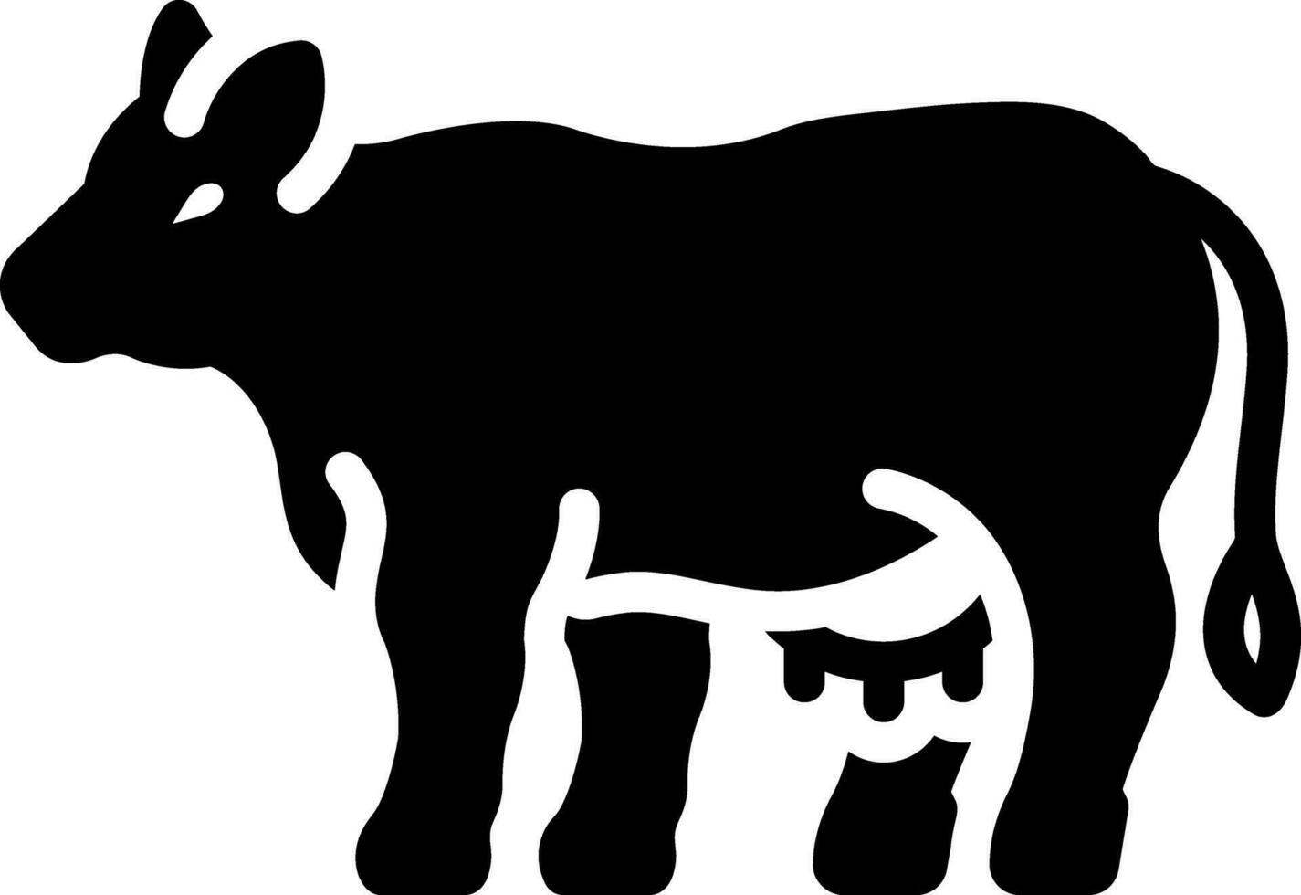sólido ícone para vaca vetor