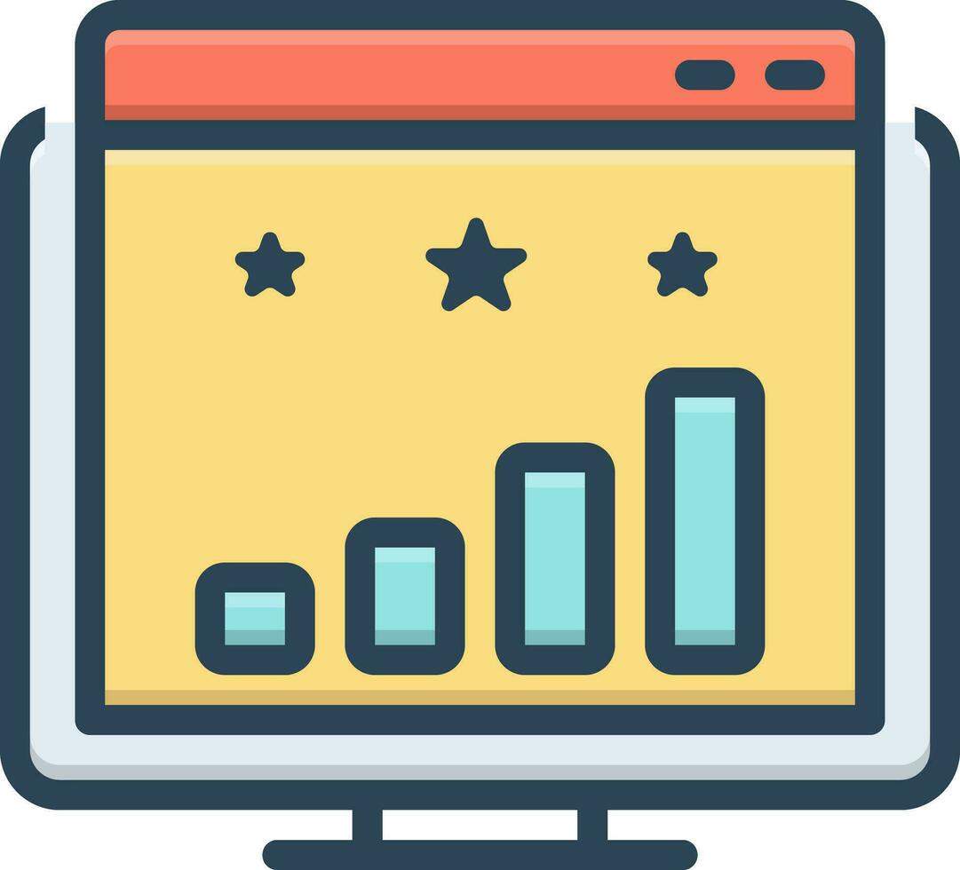 cor ícone para local na rede Internet classificação vetor
