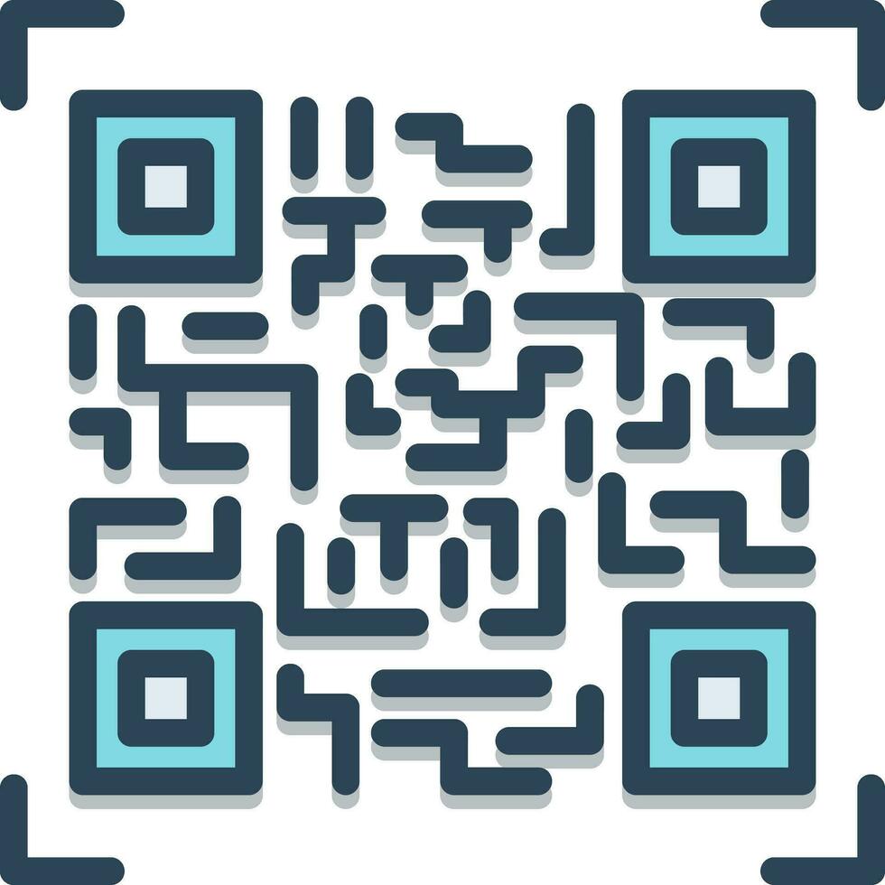 cor ícone para qr código vetor