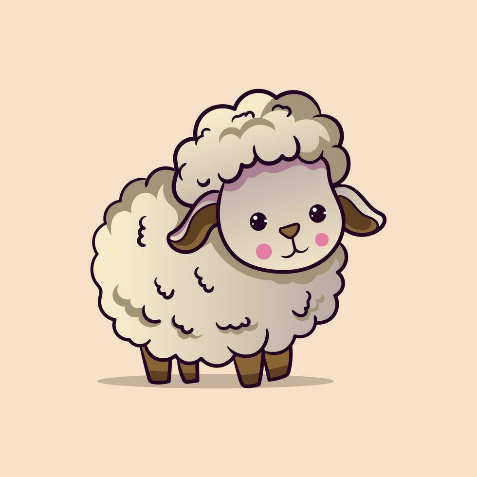 animal ovelha desenho animado personagem Projeto. adequado para Ramadã, eid al fitr e eid al adha decoração. vetor