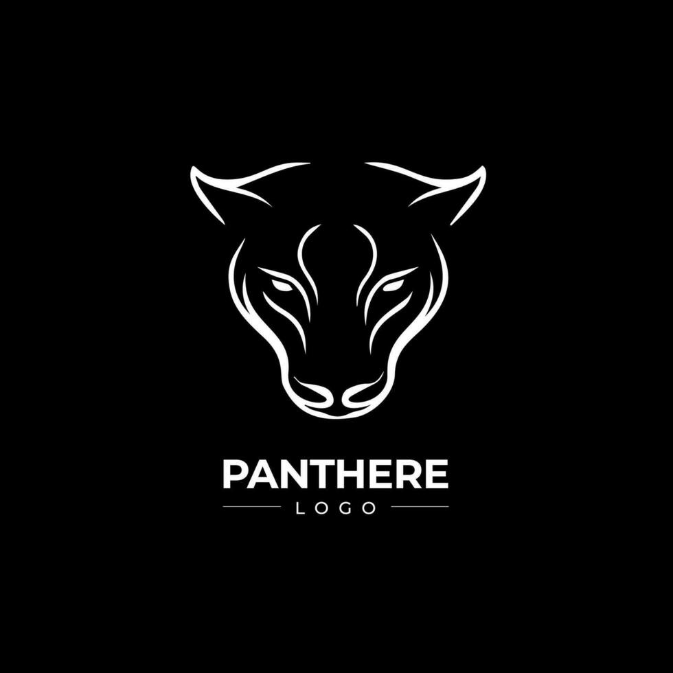 pantera cabeça dotwork tatuagem com pontos sombreamento, bebendo tatuagem. mão desenhando selvagem animal emblema em Preto fundo para corpo arte, minimalista esboço monocromático logotipo. vetor ilustração