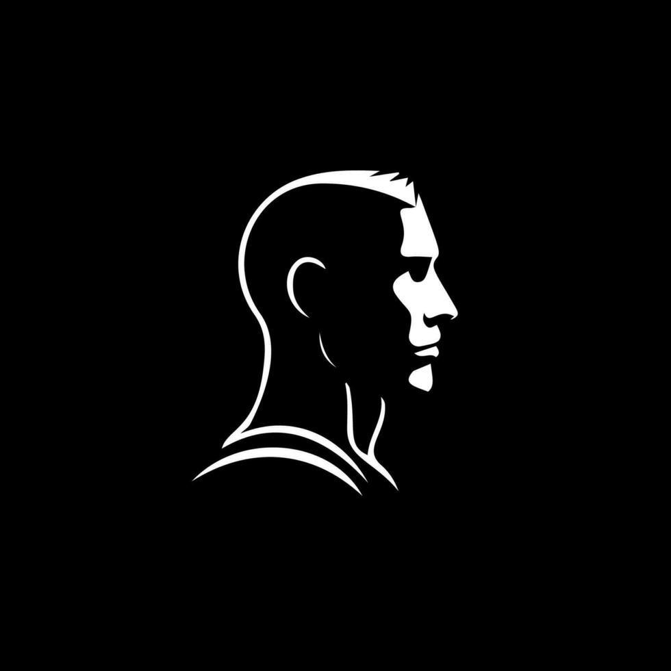 masculino face ícone. do utilizador avatar pessoa. homem cabeça perfil, logotipo modelo para moda e moderno indústria. simples linear ícone. vetor ilustração.