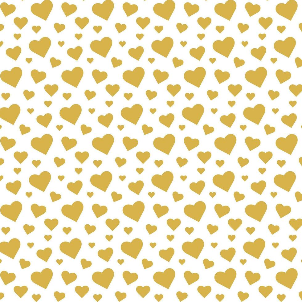 desatado padronizar com ouro ou amarelo corações em uma branco fundo. geométrico print.flat escandinavo estilo para impressão em tecido, presente enrolar, rede fundos, sucatear reserva, patchwork.vector ilustração vetor