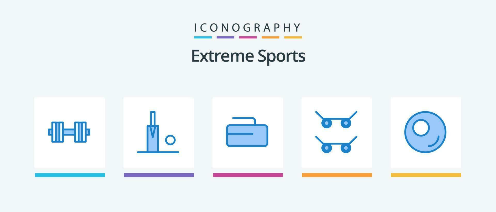 esporte azul 5 ícone pacote Incluindo . esporte. contorno. criativo ícones Projeto vetor