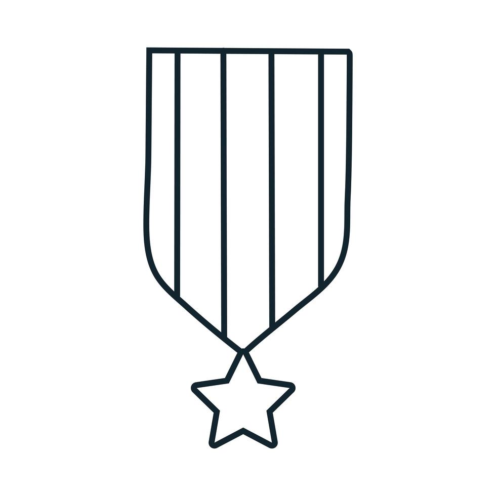 medalha com fita e estilo estrela vetor