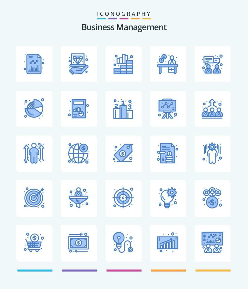 criativo o negócio gestão 25 azul ícone pacote tal Como negócios. escritório. geléia. contato. gráfico vetor