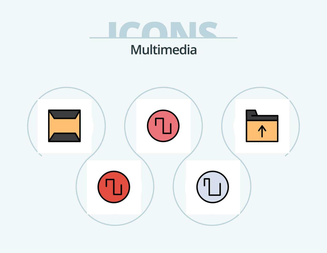 multimídia linha preenchidas ícone pacote 5 ícone Projeto. multimídia. dados. som. nuvem. gabinete vetor