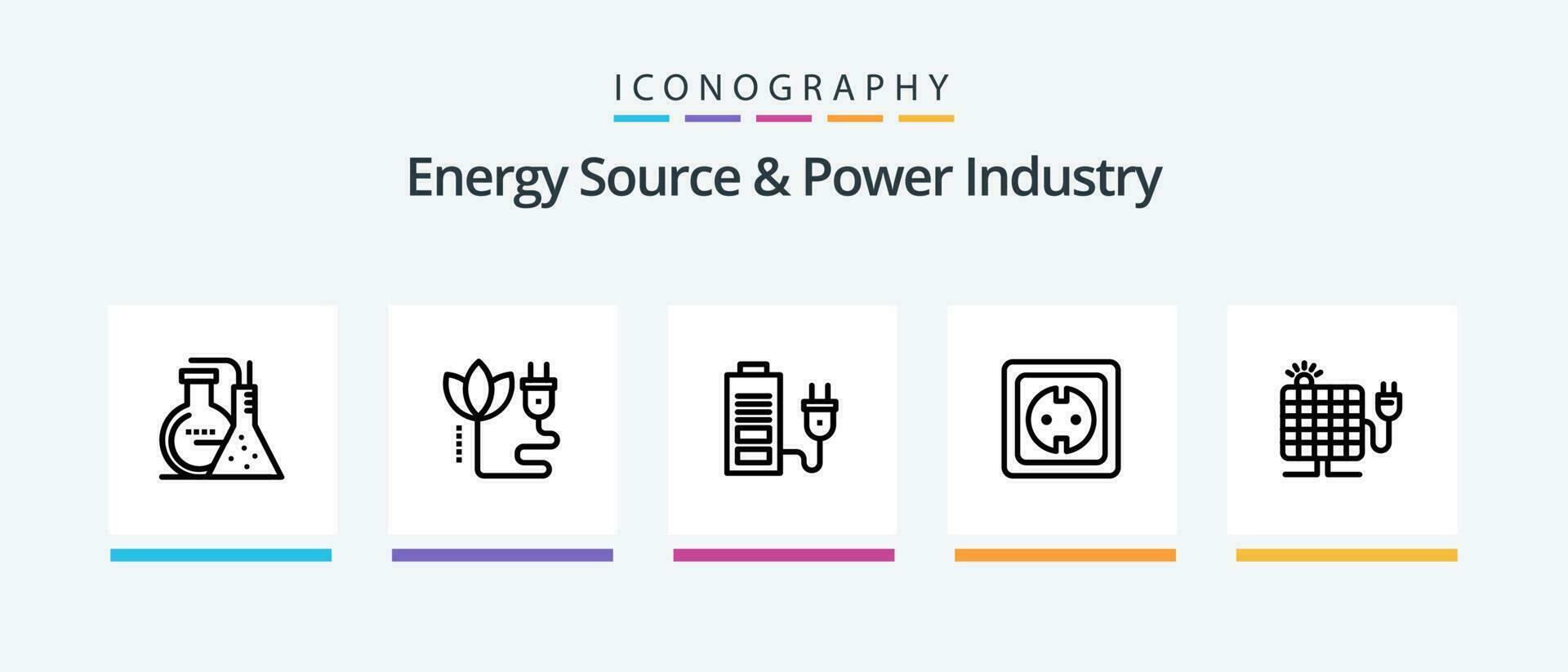 energia fonte e poder indústria linha 5 ícone pacote Incluindo água. poder. crescimento. energético. lar. criativo ícones Projeto vetor