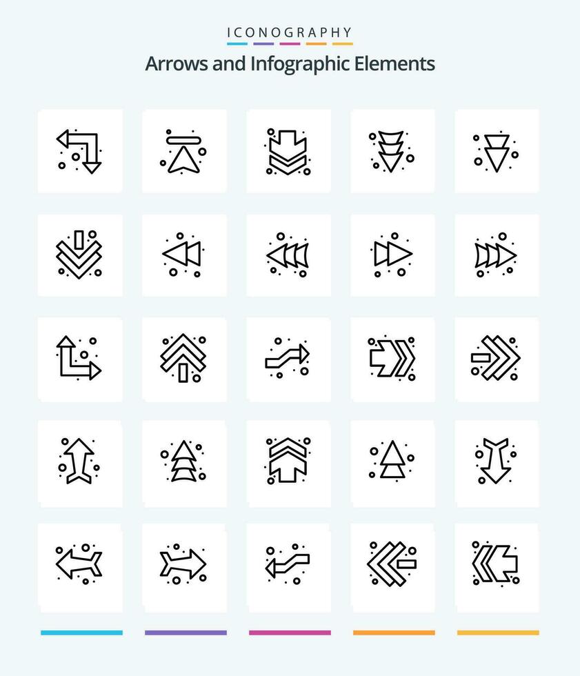 criativo seta 25 esboço ícone pacote tal Como seta. avançar. seta. seta. esquerda vetor